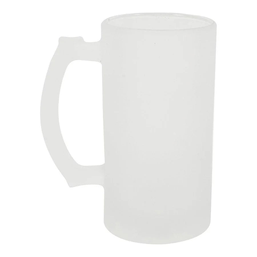 Personalised 16oz Frosted Glass Beer Stein - Trigger Handle