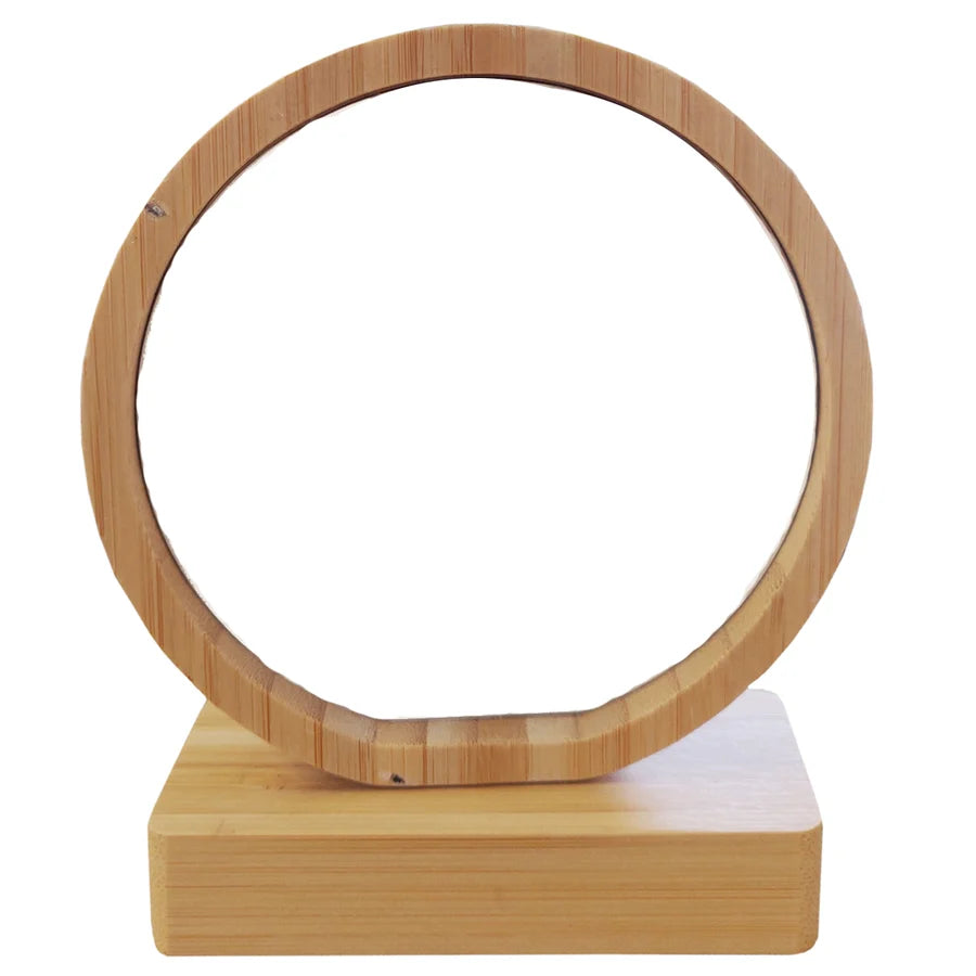 Personalised Bamboo Revolving Photo Frame - Round, Rectangle & Heart