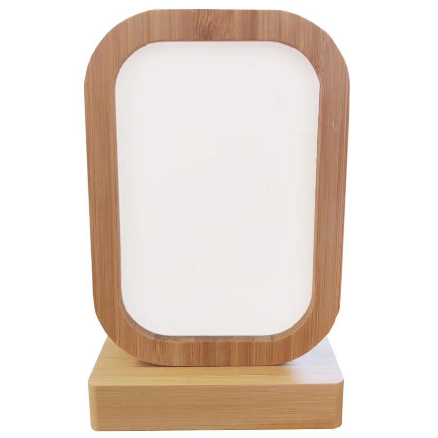 Personalised Bamboo Revolving Photo Frame - Round, Rectangle & Heart