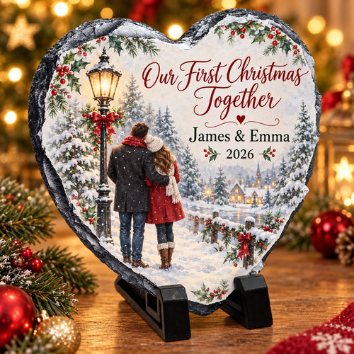 Personalised 20cm Square or Heart Photo Slate - Glossy Finish
