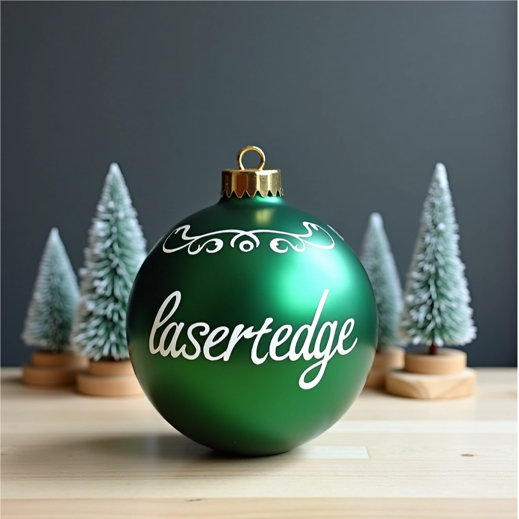 Christmas Engraved Family Name Glass Baubles