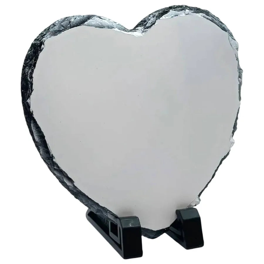 Personalised 20cm Square or Heart Photo Slate - Glossy Finish
