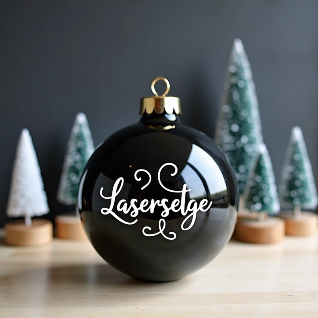 Christmas Engraved Family Name Glass Baubles