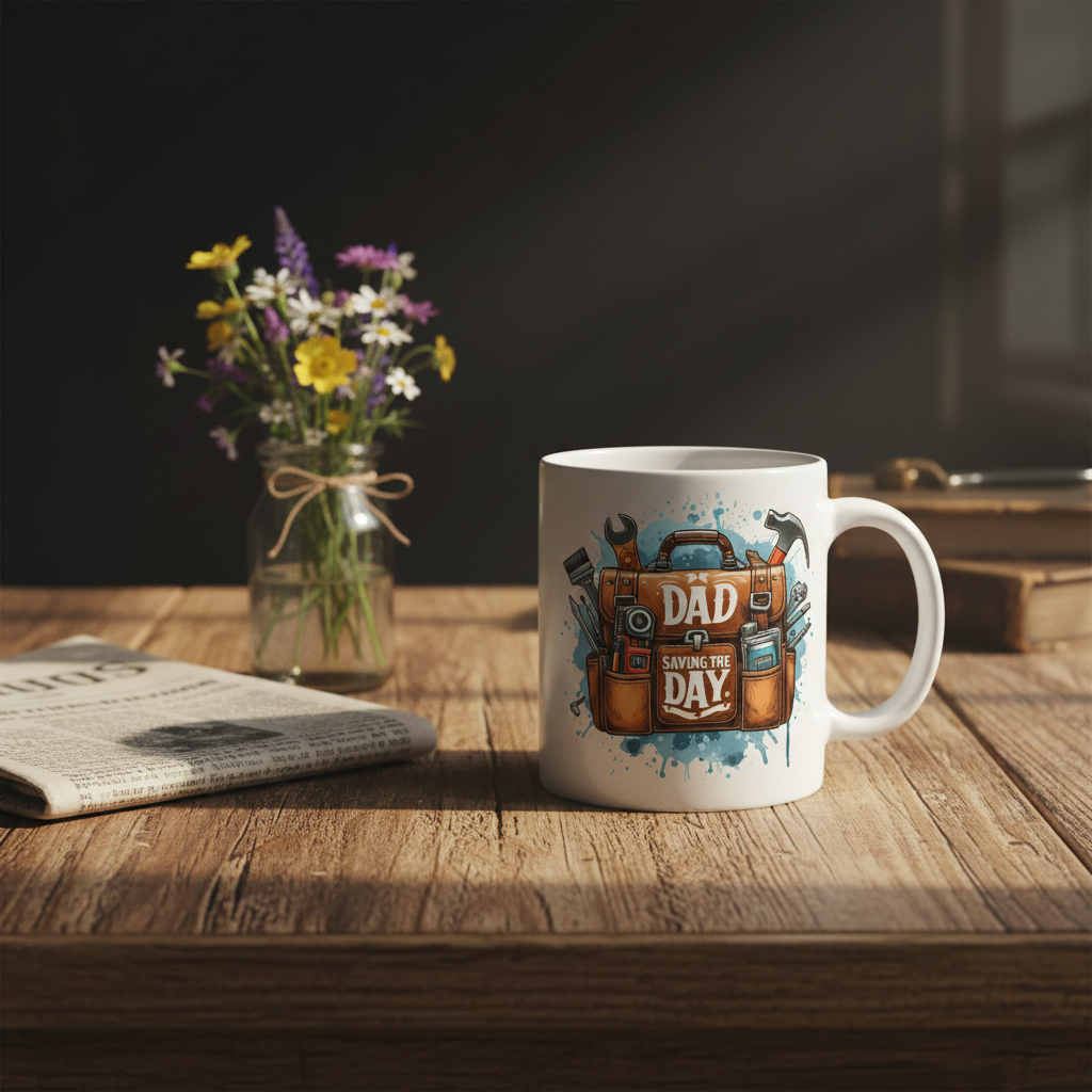 Dad Saving The Day Mug Lifestyle