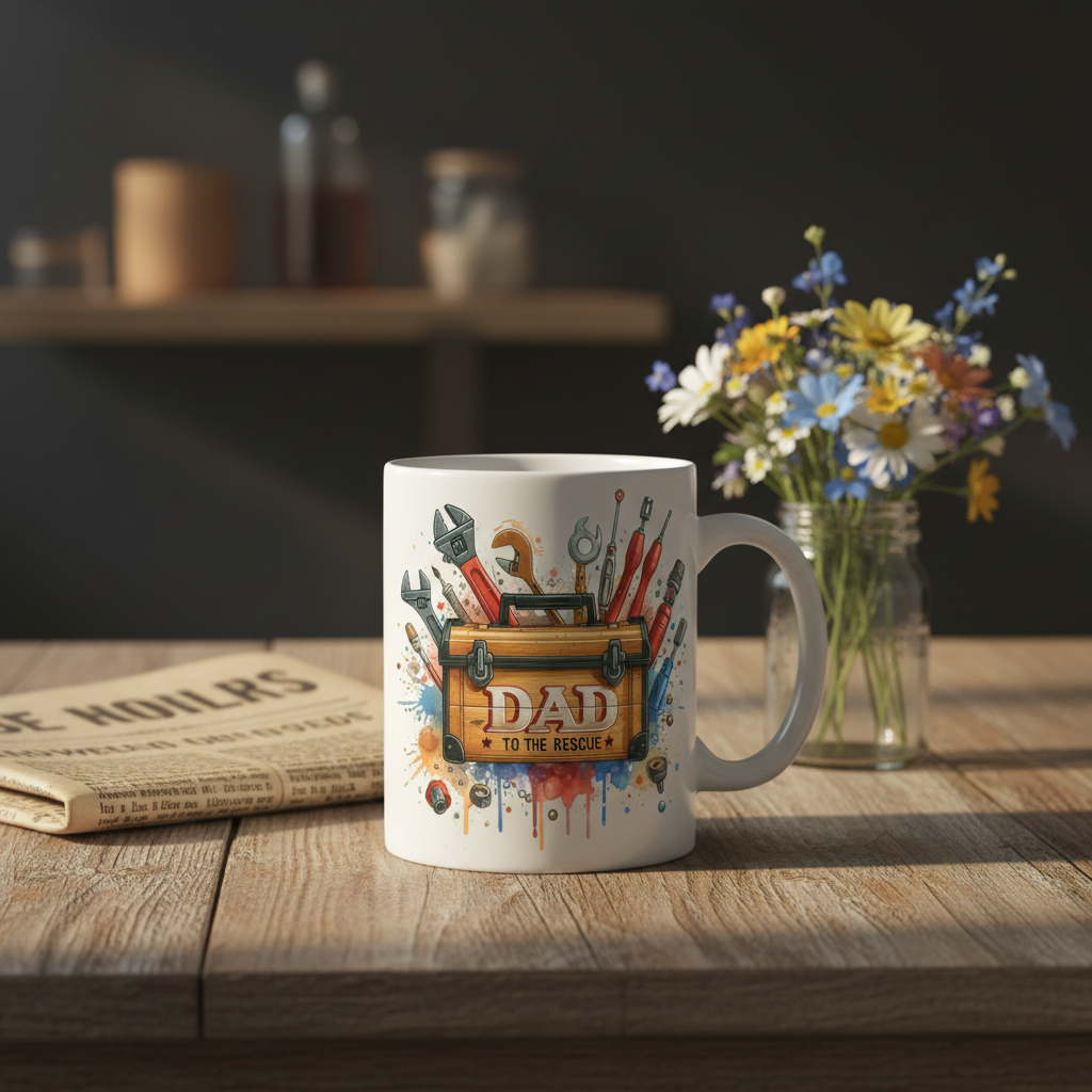 Dad To The Rescue Mug Lifestyle