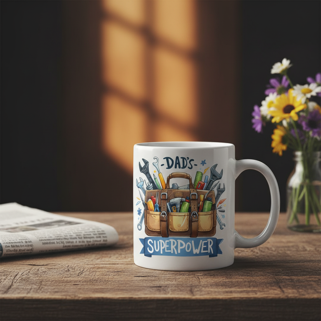 Dad's Superpower Mug Lifestyle