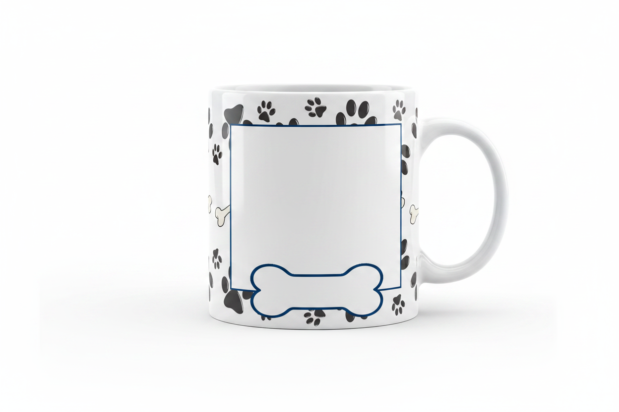 Dog Breed Paw Print Mug Mockup