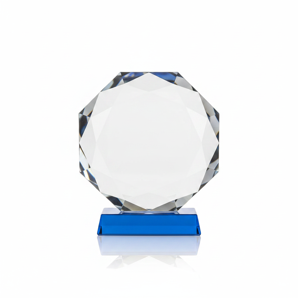 Glass Trophy White Background